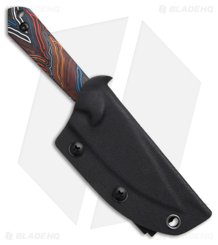 Kizer Maverick Customs Harpoon Mini Fixed Blade Knife Damascus G-10 (3" Black) 3 Kizer Maverick Customs Harpoon Mini Fixed Blade Knife Damascus G-10 (3" Black) - Image 3