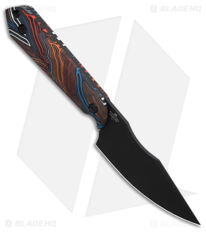 Kizer Maverick Customs Harpoon Mini Fixed Blade Knife Damascus G-10 (3" Black) 2 Kizer Maverick Customs Harpoon Mini Fixed Blade Knife Damascus G-10 (3" Black) - Image 2