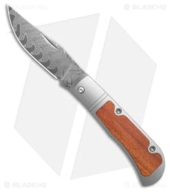 Kizer Trestle Slip Joint Folding Knife Ti + Mkuruti Wood (2.9" Dasmascus)