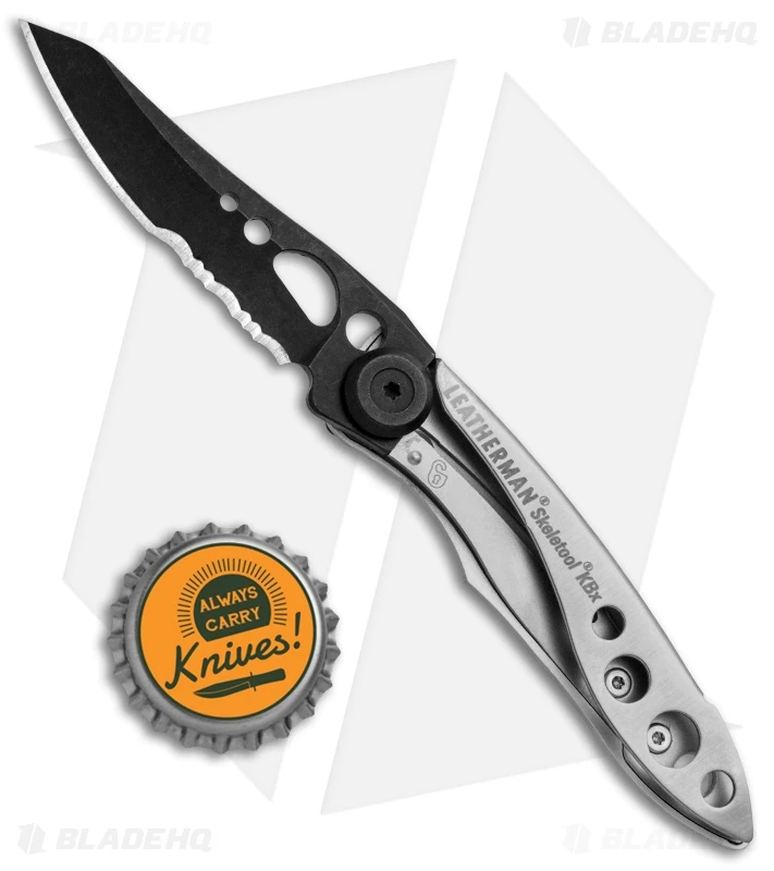 Leatherman Skeletool KBX Black & Silver Liner Lock Knife (2.6" Black Serr)832617 4 Leatherman Skeletool KBX Black & Silver Liner Lock Knife (2.6" Black Serr)832617 - Image 4