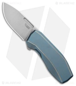 LionSteel Knives N.ONE MagnaCut Frame Lock Knife Blue Titanium (2.6" Satin)