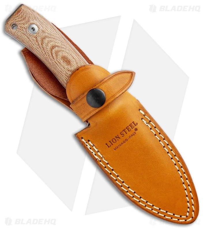LionSteel M4 Fixed Blade Knife Natural Micarta (3.75" Satin M390) 3 LionSteel M4 Fixed Blade Knife Natural Micarta (3.75" Satin M390) - Image 3