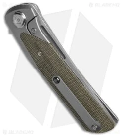 Liong Mah Design Warrior 3 Frame Lock Knife Green Micarta (3.5" Satin) 5 Liong Mah Design Warrior 3 Frame Lock Knife Green Micarta (3.5" Satin) -Knives Store Liong Mah Design Warrior 3 Frame Lock Knife Green Micarta 3in Satin BHQ 222763 td side large