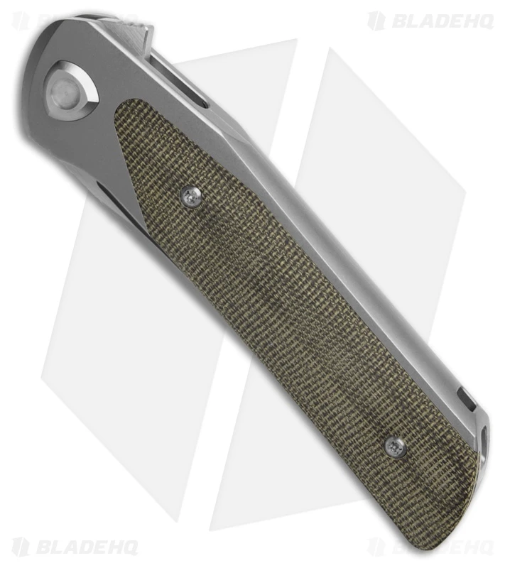 Liong Mah Design Warrior 3 Frame Lock Knife Green Micarta (3.5" Satin) 2 Liong Mah Design Warrior 3 Frame Lock Knife Green Micarta (3.5" Satin) - Image 2