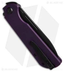 Liong Mah Design Binary Liner Lock Knife Purple G-10 (3.75" Black SW) -Knives Store Liong Mah Designs Binary Flipper Knife Purple G 10 3in Black BHQ 215774 td side large