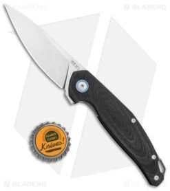 MKM Anso Goccia Liner Lock Flipper Knife Black G-10 (3.25" Satin) -Knives Store MKM Anso Goccia LL Black G 10 Satin BHQ 124936 jr bottlecap large