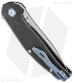 MKM Anso Goccia Liner Lock Flipper Knife Black G-10 (3.25" Satin) -Knives Store MKM Anso Goccia LL Black G 10 Satin BHQ 124936 jr side large