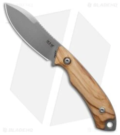 MKM Pocket Tango 1 MagnaCut Fixed Blade Knife Olive Wood (2.91" Satin)