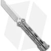 Mantis Flux Tanto Balisong Butterfly Knife Bead Blasted Titanium (4.5" Satin)