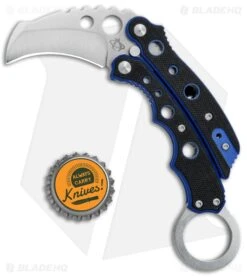 Mantis Vuja De Balisong Karambit Crossover Knife Black/Blue G-10 (2" Satin) -Knives Store Mantis Vuja De Balisong Karambit Crossover Black Blue G 10 Satin MANMK4B BHQ 56610 jr bottlecap large
