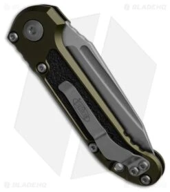 Microtech LUDT Gen III T/E Automatic Knife OD Green (3.5" Stonewash) 1136-10OD -Knives Store Microtech LUDT Gen III TE AK OD Green 3in SW BHQ 198273 td side large