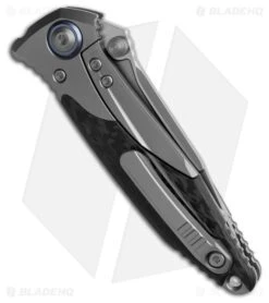 Microtech Socom Bravo Mini S/E Frame Lock Knife CF/Ti (3.4" Black/Gray) -Knives Store Microtech Socom Bravo Mini Frame Lock Knife CF Ti 3in BB BHQ 194202 td side large