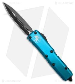 Microtech UTX-85 D/E OTF Automatic Knife Turquoise (3.1" Black) 232-1TQ