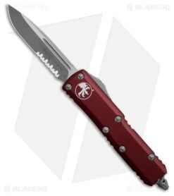 Microtech UTX-85 S/E OTF Automatic Knife Merlot Red Aluminum (3.1" Apoc Serr)