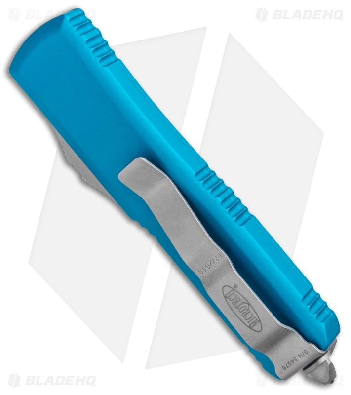 Microtech UTX-85 T/E OTF Automatic Knife Turquoise (3.125" Stonewash) 233-10TQ 3 Microtech UTX-85 T/E OTF Automatic Knife Turquoise (3.125" Stonewash) 233-10TQ - Image 3