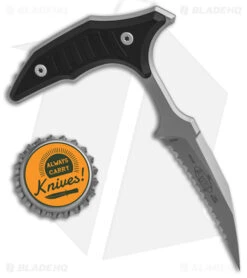 Microtech Bastinelli Bee Wharncliffe Push Dagger Black G-10 (2.5" BB Full Serr) -Knives Store Microtech Wharncliffe Double Push Dagger Black G10 2in BB Full Serr BHQ 143302 td size large