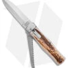 Mikov 241 Predator Lever Lock Automatic Knife W/ Saw Stag Horn (3.75" Polish)