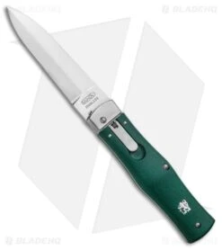 Mikov 241 Predator Lever Lock Auto Knife ABS Green (3.75" Polish) Pocket Clip