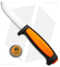 Morakniv Basic 546 Fixed Blade Knife Black/Orange (3.5" Satin) -Knives Store Morakniv Basic 511 Fixed Black Orange Satin BHQ 85392 jr bottlecap large