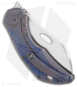 Olamic Cutlery Busker Largo Knife Hand Carved Blue Titanium (2.5" Satin) 5 Olamic Cutlery Busker Largo Knife Hand Carved Blue Titanium (2.5" Satin) -Knives Store Olamic Cutlery Busker Largo Knife Hand Carved Blue Titanium Satin BHQ 189592 kc side large