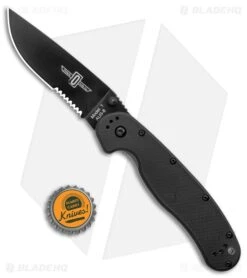 Ontario RAT Model 1 Liner Lock Knife Black (3.625" Black Serr) 8847BS -Knives Store Ontario RAT Model 1 LL Black black Serr 8847BS BHQ 5273 jr bottlecap large