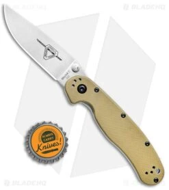 Ontario RAT Model 2 Liner Lock Knife Desert Tan Nylon (3" Satin D2) 8828DT -Knives Store Ontario RAT Model 2 LL Desert Tan Satin D2 ON8828DT BHQ 79698 jr bottlecap large
