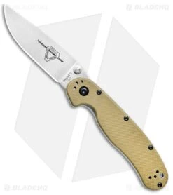 Ontario RAT Model 2 Liner Lock Knife Desert Tan Nylon (3" Satin D2) 8828DT