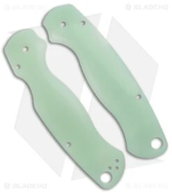 Flytanium Custom Natural Jade G-10 Lotus Scales For Spyderco Paramilitary 2