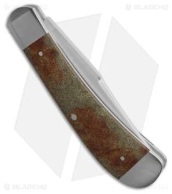 Pena Knives Custom Slip Joint Trapper Knife Genuine Rag Micarta(2.5" Satin) 5 Pena Knives Custom Slip Joint Trapper Knife Genuine Rag Micarta(2.5" Satin) -Knives Store Pena Knives Custom Slip Joint Trapper Knife Green Brown 2in Satin BHQ 218769 td side large