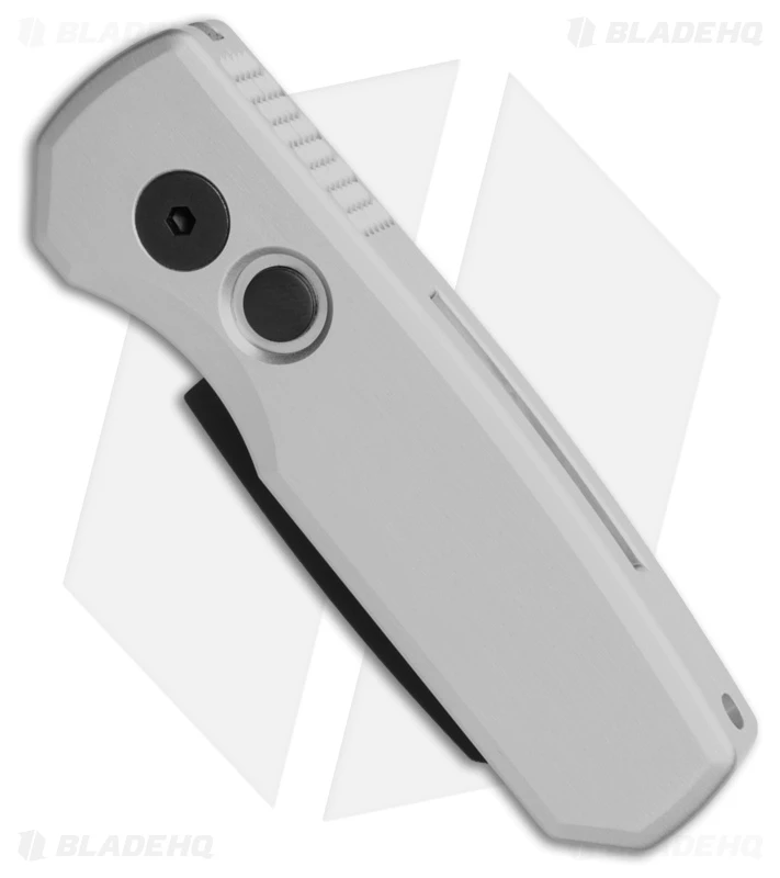 Pro-Tech Runt 5 Reverse Tanto Automatic Knife Silver Aluminum (1.9" DLC) 2 Pro-Tech Runt 5 Reverse Tanto Automatic Knife Silver Aluminum (1.9" DLC) - Image 2