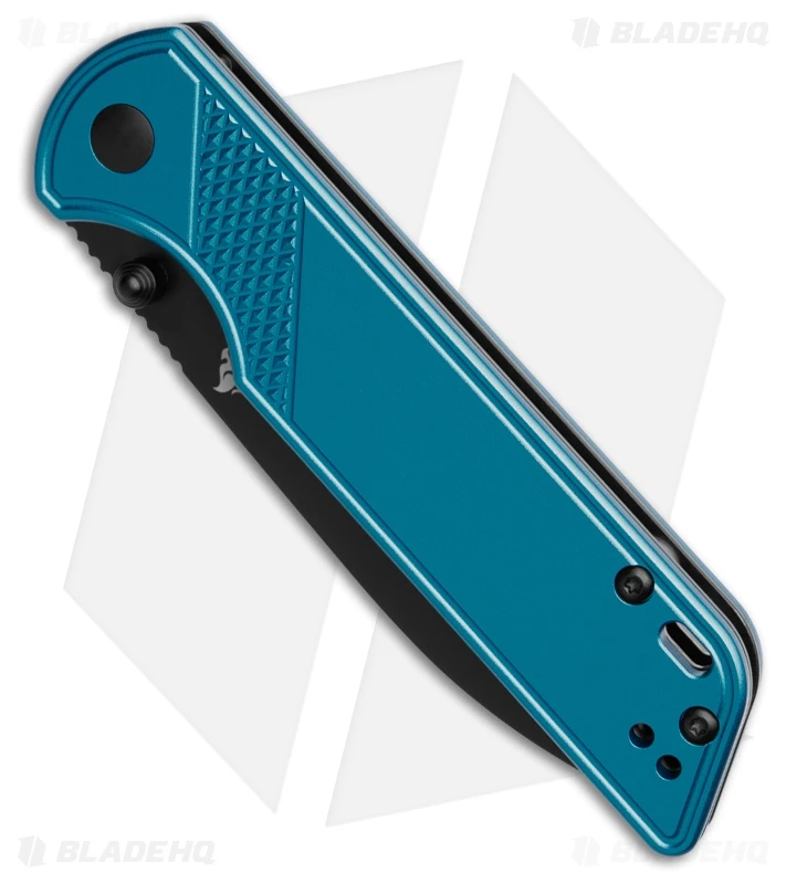 QSP Parrot V2 Liner Lock Knife Blue Aluminum (3.25" Black) 2 QSP Parrot V2 Liner Lock Knife Blue Aluminum (3.25" Black) - Image 2