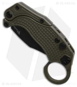Reate Knives Reate EXO-K Gravity Karambit Button Lock Knife Green Aluminum (3.1" Black) -Knives Store Reate EXO K Gravity Karambit Button Lock Knife Green Aluminum 3in Black BHQ 188110 td spine large