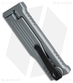 Reate Knives Reate EXO Mini Drop Point Gravity Knife Gray Aluminum (2.6" Satin Nitro-V) -Knives Store Reate EXO Mini Tanto Gravity Knife Gray Aluminum 2in Satin Nitro V BHQ 220777 td side large