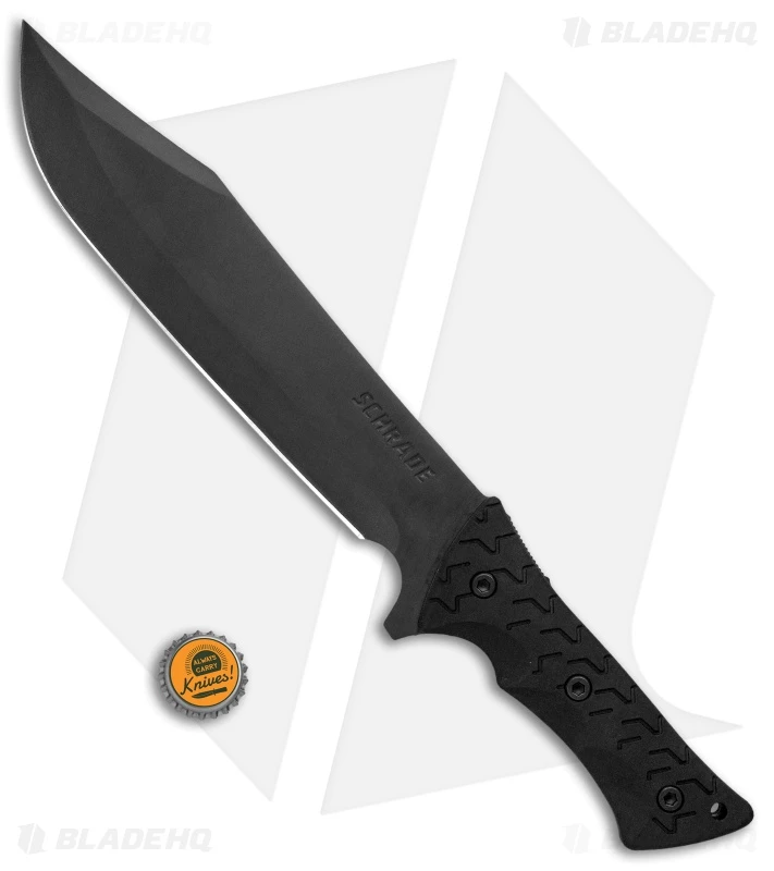 Schrade Leroy Bowie Fixed Blade Knife Black TPE (10.25" Gray) SCHF45 4 Schrade Leroy Bowie Fixed Blade Knife Black TPE (10.25" Gray) SCHF45 - Image 4