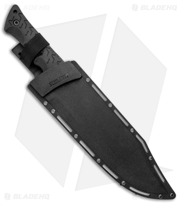 Schrade Leroy Bowie Fixed Blade Knife Black TPE (10.25" Gray) SCHF45 3 Schrade Leroy Bowie Fixed Blade Knife Black TPE (10.25" Gray) SCHF45 - Image 3