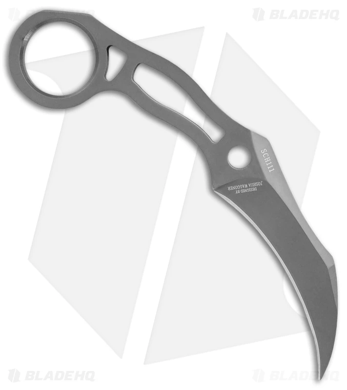 Schrade SCH111 Karambit Fixed Blade Neck Knife (3" Gray) 2 Schrade SCH111 Karambit Fixed Blade Neck Knife (3" Gray) - Image 2