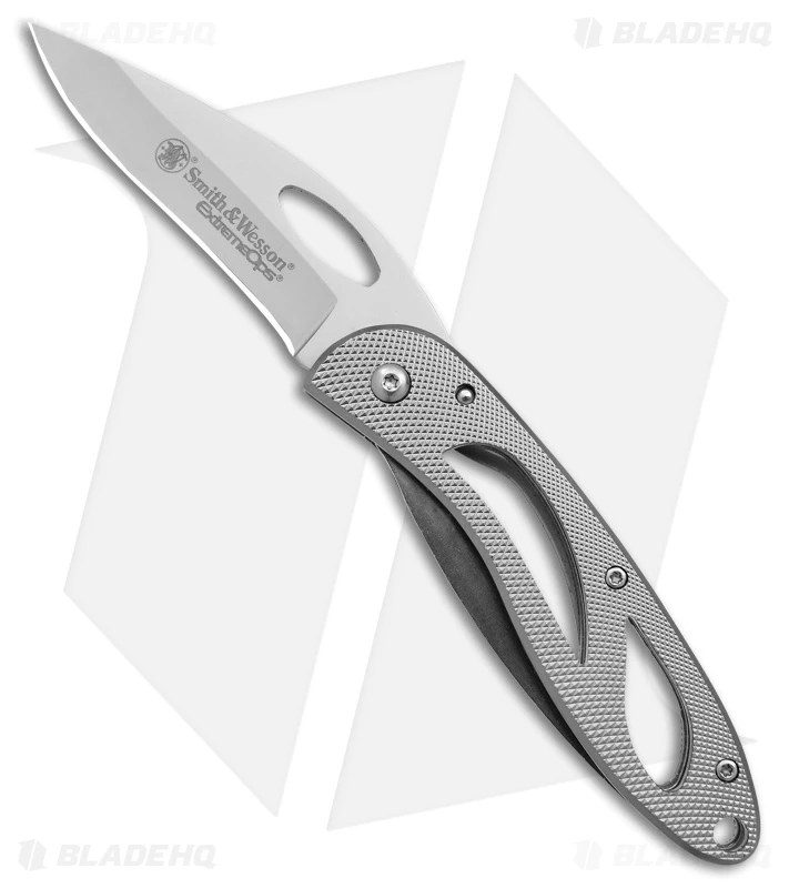 Smith & Wesson Extreme Ops Liner Lock Knife Silver Aluminum (2.75" Satin) 1 Smith & Wesson Extreme Ops Liner Lock Knife Silver Aluminum (2.75" Satin)