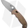 Spyderco Manix 2 XL Brown Canvas Micarta (3.85" Satin CRU-WEAR) C95MPCW2