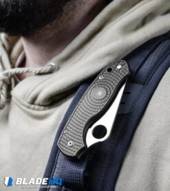 Spyderco Para 3 Lightweight Compression Lock Knife Black FRN (3" Satin) -Knives Store Spyderco Para 3 Lightweight Compression Lock Folding Knife Black FRN Satin BHQ 93614 kp backpack web large