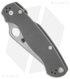 Spyderco Paramilitary 2 Knife Dark Gray G-10 (3.4" Stonewash Maxamet) C81GPDGY2 -Knives Store Spyderco Paramilitary 2 Dark Gray G10 satin maxamet BHQ 71341 er spine large