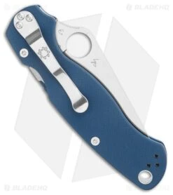 Spyderco Paramilitary 2 Compression Lock Knife Cobalt Blue G-10 (3.45" Satin) -Knives Store Spyderco Paramilitary 2 Knife Cobalt Blue G 10 Satin CPM SPY27 BHQ 191661 kr side large