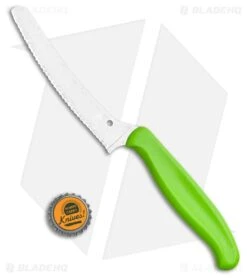Spyderco Z-Cut Lightweight Green Blunt Tip Blunt Tip (4.5" Satin Serr) K13SGN 5 Spyderco Z-Cut Lightweight Green Blunt Tip Blunt Tip (4.5" Satin Serr) K13SGN -Knives Store Spyderco Z Cut Lightweight Green Blunt Tip K13SGN BHQ 107970 LS Bottlecap jr large