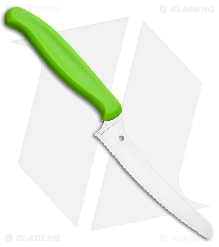 Spyderco Z-Cut Lightweight Green Blunt Tip Blunt Tip (4.5" Satin Serr) K13SGN 2 Spyderco Z-Cut Lightweight Green Blunt Tip Blunt Tip (4.5" Satin Serr) K13SGN - Image 2