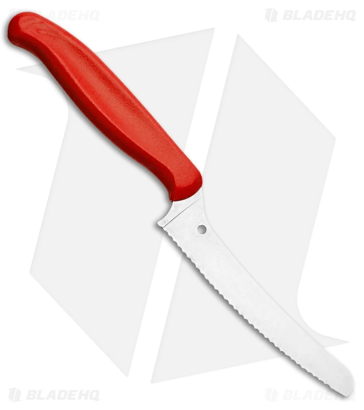 Spyderco Z-Cut Lightweight Red Blunt Tip (4.5" Satin Serr) K13SBK 2 Spyderco Z-Cut Lightweight Red Blunt Tip (4.5" Satin Serr) K13SBK - Image 2