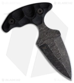 Stroup Knives SD1 Push Dagger Fixed Blade Knife Black G-10 (2.5" Acid Wash)
