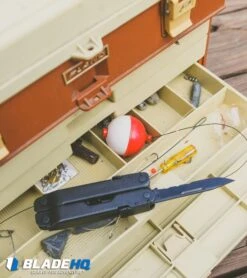 Leatherman Super Tool 300 Black W/ Black Sheath (19-in-1) 831105 -Knives Store Super Tool 300 Lifestyle Outdoor Fishing In tackle box with open blade large