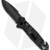 TB Outdoor CAC Bar Lock Knife W/ Breaker Black Polymer (3.7" Black Serr)