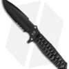 TB Outdoor Maraudeur Fixed Blade Knife W/ Breaker Black Paracord (4.45" Black)