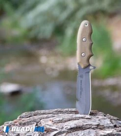 TOPS Knives Backpacker's Bowie Fixed Blade Green Canvas Micarta (4.5" Tumbled) 9 TOPS Knives Backpacker's Bowie Fixed Blade Green Canvas Micarta (4.5" Tumbled) -Knives Store TOPS Knives Backpackers Bowie Fixed Blade Green Canvas Micarta Tumbled BHQ81888 kp wood stream web large