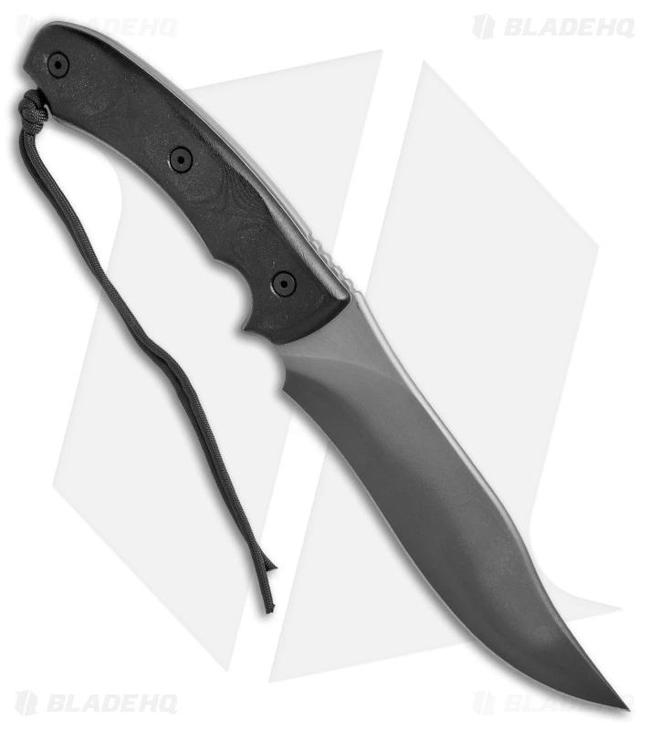 TOPS Knives Longhorn Bowie Fixed Blade Knife Black Micarta (6.75" Gray) 3 TOPS Knives Longhorn Bowie Fixed Blade Knife Black Micarta (6.75" Gray) - Image 3